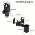 Araç Bardak Tutucu 360 Derece Dönen 2 Bardaklıklı Ayarlanabilir