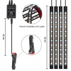 Araç İçi Ayak Altı Led 12 Ledli Lamba Sese Duyarlı Led Müziğe Duyarlı Led