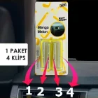 Araç Klima Kokusu Klipsli 4 Lü Mango Kavun