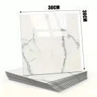 Beyaz Mermer Desenli Alüminyum Duvar Köpük Sticker 30 X 30 Cm