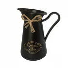 Dekoratif Baskılı Büyük İtalyan Vazo Siyah