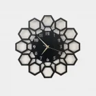 Dekoratif Lazer Kesim Altıgen Kenarlı Duvar Saati