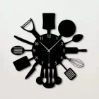 Dekoratif Lazer Kesim Mutfak Duvar Saati