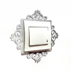 Dekoratif Pleksi Priz Kenarı Süsü Motifli Gümüş