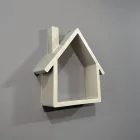 Ev Şekilli Dekoratif Duvar Rafı Gri
