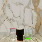 Fosforlu Renkli Origami Stil Cam Bardak Yeşil