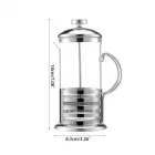 French Press Cam Üzeri Çelik Kaplama Lüx 350 Ml