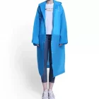 Kalın Yağmurluk Kapşonlu Çıtçıtlı Dayanıklı Mavi