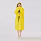 Kalın Yağmurluk Kapşonlu Çıtçıtlı Dayanıklı Sarı