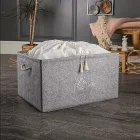 Kumaş Büzgü Torbalı Keçe Kutu Baza 50x40x18 Cm