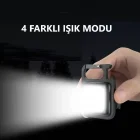 Led Anahtarlıklı Şarjlı El Feneri 4 Fonksiyonlu