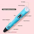 Mavi 3d Pen Üç Boyutlu Yazıcı Kalem Printer