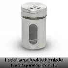 Metal Kaplamalı Cam Tuzluk Biberlik Baharatlık