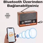 Nostaljik Saatli Fenerli Radyo Usb Sd Bluetooth
