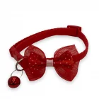 Papyonlu Çıngıraklı Kedi Köpek Tasması Kırmızı