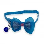 Papyonlu Çıngıraklı Kedi Köpek Tasması Mavi