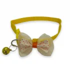 Papyonlu Çıngıraklı Kedi Köpek Tasması Sarı