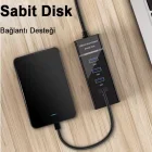 Polygold 4 Port Usb 3.0 Usb Çoğaltıcı 1.2 Metre Kablolu 5 Gbps Aktarım Hızı