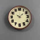 Renkli Düz Cam Duvar Saati Bej