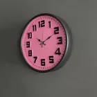 Renkli Düz Cam Duvar Saati Pembe