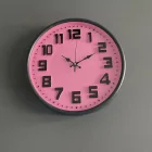 Renkli Düz Cam Duvar Saati Pembe