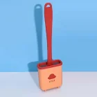 Silikon Tuvalet Klozet Fırçası Ve Askısı Turuncu