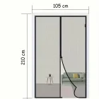 Siyah Mıknatıslı Kapı Sinekliği 105 X 210 Cm