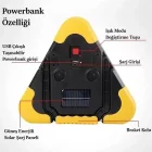 Solar Şarjlı Üçgen Led Reflektör İkaz Feneri