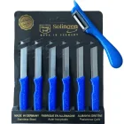 Solingen Tırtıklı Meyve Bıçağı Ve Yan Soyacak Mavi