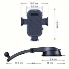 Vakumlu Torpido Üstü Araç Telefon Tutucu Ayarlanabilir Uzun Kollu