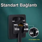 Yapışkanlı Duş Başlığı Tutucu Ayarlı Siyah