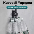 Yapışkanlı Duş Başlığı Tutucu Ayarlı Siyah