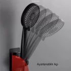 Yapışkanlı Duş Başlığı Tutucu Ayarlı Siyah