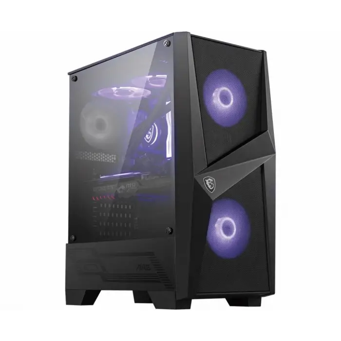 MSI MAG FORGE 100M TEMPERLI CAM 2X120MM 1X120MM ARGB FAN PSU YOK GAMING SİYAH KASA