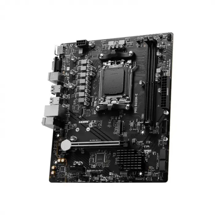 MSI PRO B650M-E DDR5 6800MHZ 1XVGA 1XHDMI 1XM.2 USB 3.2 MATX AM5(AMD AM5 9000/8000/7000 SERİLERİ İLE UYUMLU)