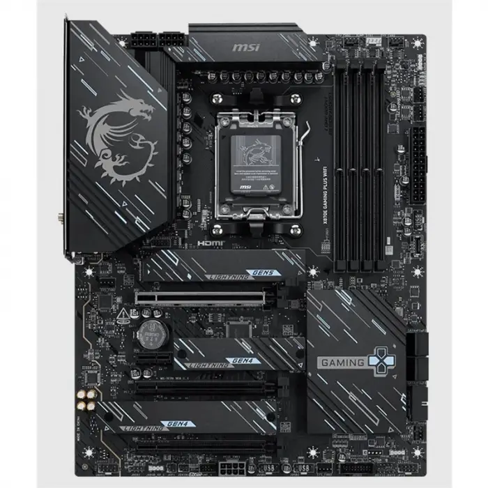 MSI X870E GAMING PLUS WIFI DDR5 8200MT/S 1XHDMI 3XM.2 USB AM5 ATX(AMD AM5 9000/8000/7000 SERİLERİ İLE UYUMLU)