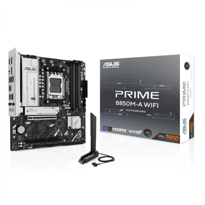 ASUS PRIME B850M-A WIFI DDR5 8000MT/S 1XHDMI 2XDP 3XM.2 USB3.2 MATX AM5 (AMD AM5 9000/8000/7000 SERİLERİ İLE UYUMLU)