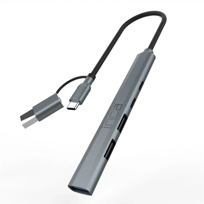 INCA IUTP-06T USB 3.0 TYPE-C 3.1 HUB 1 X USB 3.0 +2 X USB+TYPE-C+PD100W 2.0 ALUMINYUM KASA ÇOKLAYICI