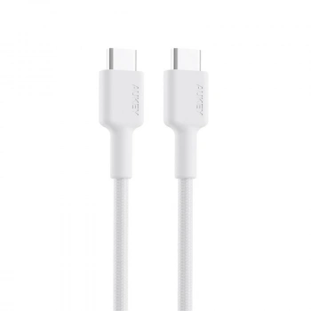 AUKEY CB-CD45-WH PD NAYLON ÖRGÜLÜ TYPE-C TYPE-C ŞARJ KABLOSU 0.9MT