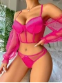 Pembe Kolları Tül Detaylı .Jartiyer Fantezi Takım 2020