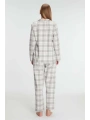 Anıl Kare Desenli Pamuklu Gömlek Pijama Takımı