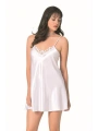 Morliva Beyaz Kısa Saten Gecelik