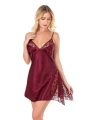 Morliva  Bordo Kısa Saten Gecelik