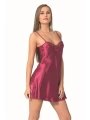 Morliva  Bordo Kısa Saten Gecelik