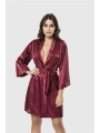 Morliva Bordo Kısa Saten Sabahlık
