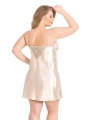 Morliva Büyük Beden Fildişi Kısa Saten Gecelik