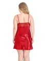 Morliva Büyük Beden Kırmızı Kısa Saten Gecelik