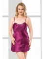 Morliva Büyük Beden Mor Kısa Saten Gecelik