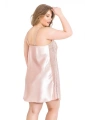 Morliva  Büyük Beden Pudra Kısa Saten Gecelik