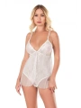 Morliva  Ekru Jakarlı Bodysuit Gecelik